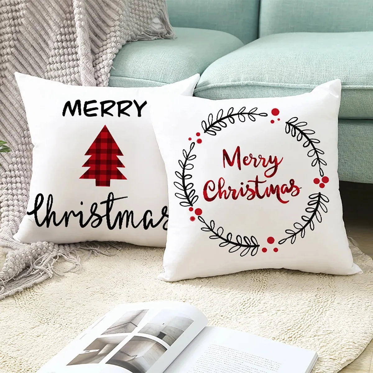 Festive Christmas Throw Pillow Covers - Add a Touch of Holiday Cheer to Your Home