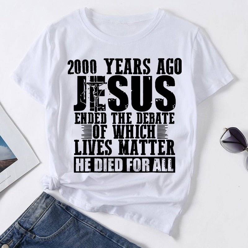 Elevate Your Faith with the "Jesus Ended The Debate" T-Shirt!